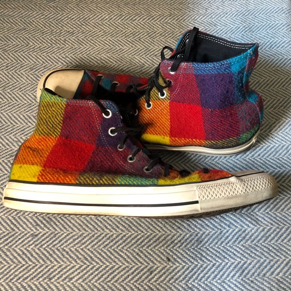 ONE OF A KIND - Custom Woolrich Plaid Converse CTAS Men’s 12 / Women’s 14 - Picture 6 of 8